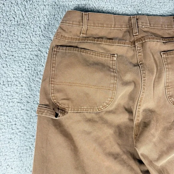 Dickies Carpenter Work Pants Size 35x36 Khaki Utility Jeans Relaxed Fit - Picture 9 of 11
